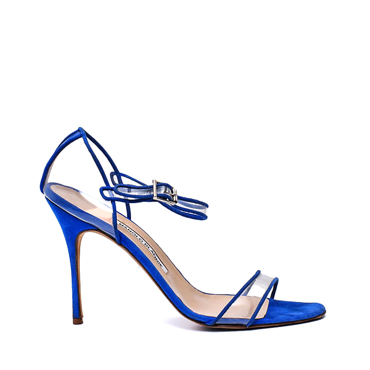 Manolo Blahnik - Fersen Saks Blue PVC Suede Sandals 40